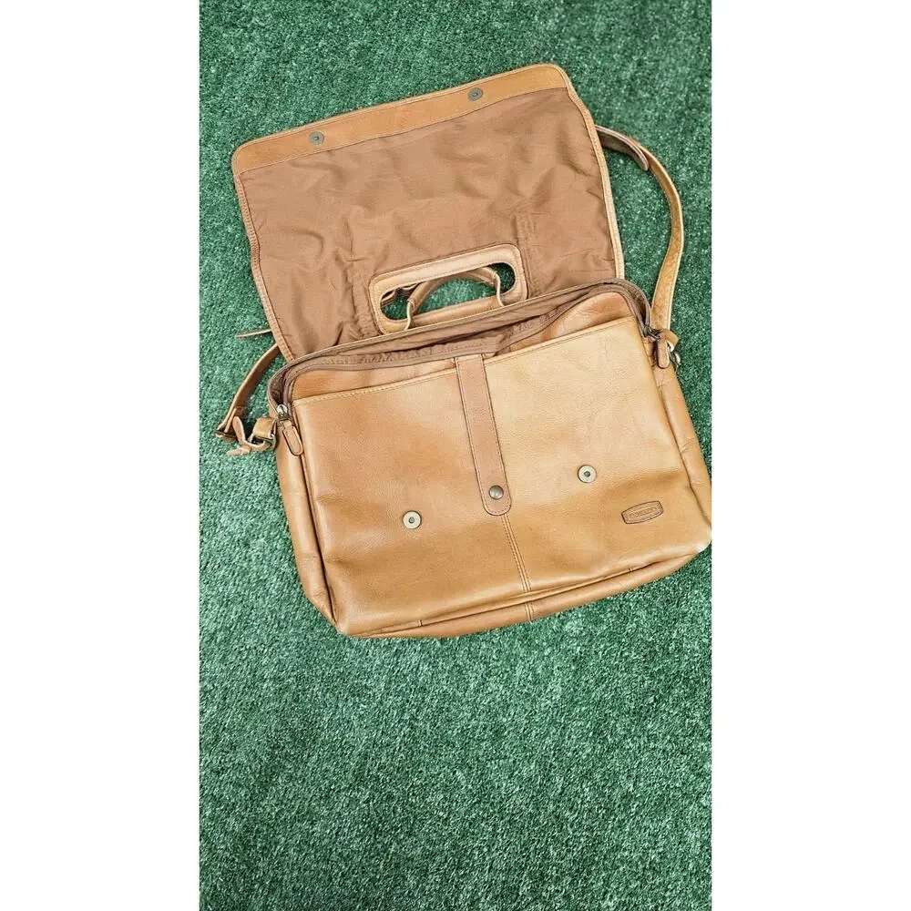 Dorado Leather Triple Gusset Flap Brief 765-525, BROWN